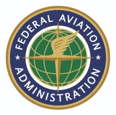 A federal aviation administration logo with the word 