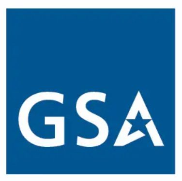 A blue square with the gsa logo on it.