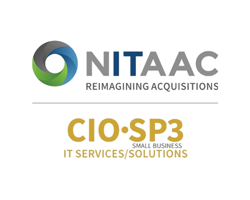 A picture of two different logos for the nitaac and cio-sp 3.